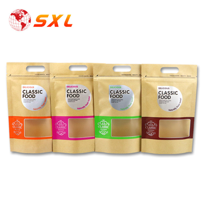 Recyclable Zip Lock China Stand Up Kraft Paper Pouches With Zipper