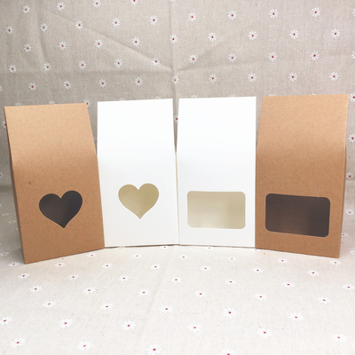 Recyclable Tea Coffee Snack Packaging For Food With Window Brown Kraft Paper Package Bags