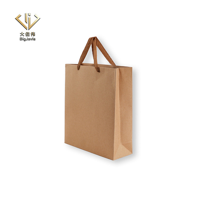 Recycled Recyclables Customize Design Kraft Paper Shopping Bag Recyclable Transport Bags Packaging Brown Coffee Bags Hot Sale