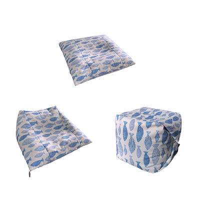 Blue Removable Canvas Fabric Removable Bean Bag Three In One Photography Living Room Blanket Fresh Printed Cozy Coffee Bean Bag